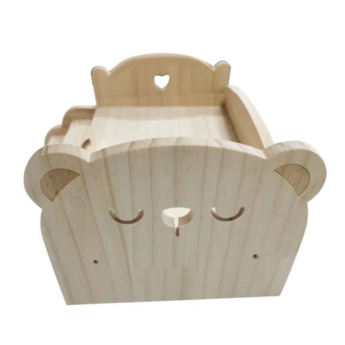 Qhpnunhq Spielbett Aus für Puppen Universelles Holzbett Holzpuppe DIY Mini-Spielbett für Puppen Kindertagsgeschenk (Kleiner Löwe) von Qhpnunhq