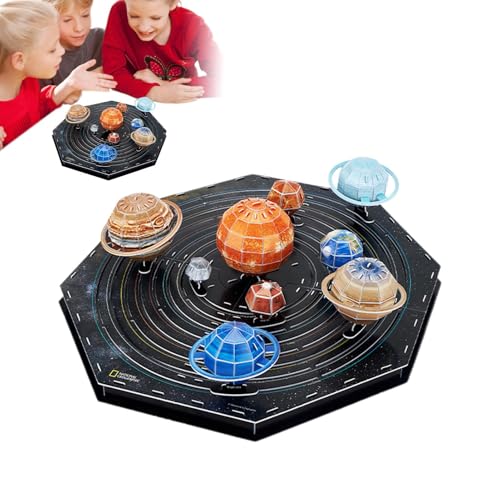 3D-Puzzles für Kinder, kreatives Planeten-Puzzle-Spielzeug, Sonnensystem-Modellbausatz, Mehrzweck-Sonnensystem-Spielzeug, Sonnensystem-Projekt-Kit, pädagogisches Weltraum-Puzzle, Kinder-Planeten-Puzzl von Qhvynpo