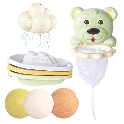 Basketball Hoop Bathtub, Bathtub Mold Bath Toys, Kids Water Toys, Bath Shower Toys, Fun Bath Toys for Kids, Bath Toys with Balls, Cloud Shower Toy, Interactive Bathtub Games von Qhvynpo