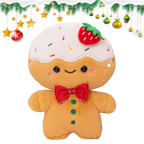 Gingerbread Man Plush | Christmas Plush Doll | Cute Gingerbread Plush Toy, Stuffed Gingerbread Toy, Gingerbread Throw Pillow, Plush Decorations, Gingerbread Home Decor Plush, Holiday Gingerbread Doll von Qhvynpo