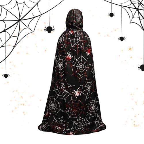 Halloween Costume Cloak, Scary Printing Hooded Cape, Full Length Witch Cape, Cosplay Costumes for Women, Hooded Robe Halloween, Unisex Halloween Capes, Spooky Costume Accessories, Witch Cosplay Attire von Qhvynpo