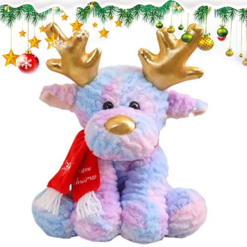 Qhvynpo Adorable Deer Design Deer Plush Toy, Quality Materials Christmas Stuffed Animal, Festive Christmas Decoration Holiday Stuffed Deer, Size for Cuddling Cuddly Deer Plush for Home von Qhvynpo