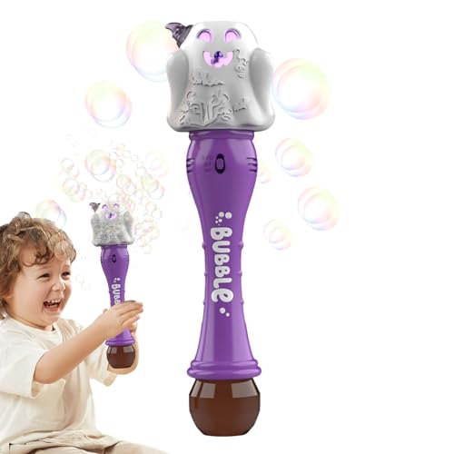 Qhvynpo Bubble Sticks, Halloween Bubbles | Lustiger Geister-Blasenstab - Tragbare Blasenmaschine mit bunten Lichtern und Musik, ergonomisches Blasengebläse für Spielzeug von Qhvynpo