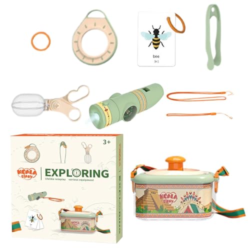 Qhvynpo Children's Outdoor Adventure Toys, Kids Explorer Kit for Backyard Adventures, Nature Catching Gear with Butterfly Net and Educational Toys – Fun Exploration Set for Children Ages 3-8 von Qhvynpo