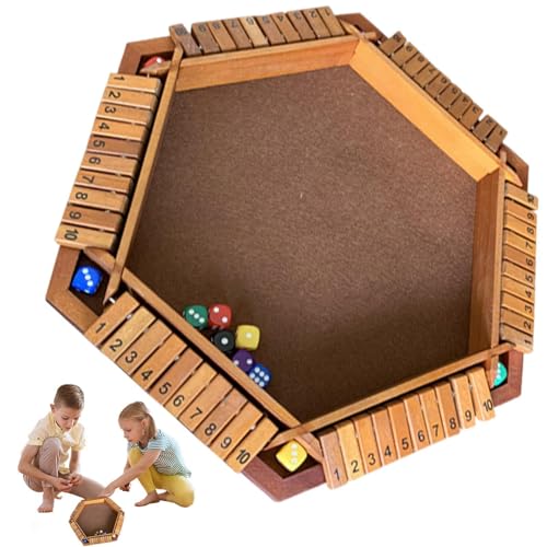 Qhvynpo Classic Shut The Box Board Game | Shut The Box Dice Game | Wooden Shut The Box Game, Tabletop Shut The Box Game, Group Play Shut The Box, Shut The Box for Adults and Kids von Qhvynpo