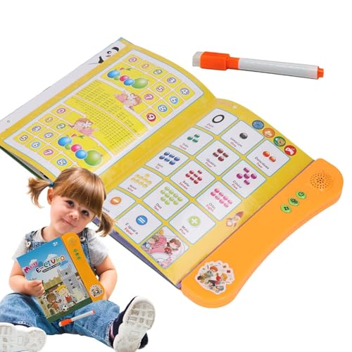 Qhvynpo Interactive Electronic Learning Books, Talking Sound English Book, Kids English Learning Book, Preschool Learning Book, Interactive Learning Book, Electronic English Book for Kids von Qhvynpo