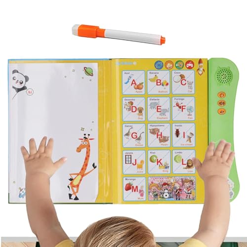 Qhvynpo Interactive Electronic Learning Books, Talking Sound English Book, Kids English Learning Book, Preschool Learning Book, Interactive Learning Book, Electronic English Book for Kids von Qhvynpo