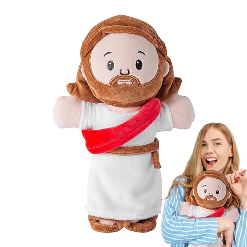 Qhvynpo Jesus Plush Toy, Cartoon Stuffed Jesus Doll, Jesus Throw Pillow, Soft Jesus Plush Doll, Elastic Jesus Home Decoration, Jesus Doll for Game Room, Kids Room Jesus Plush, Bedroom Jesus Plush Toy von Qhvynpo