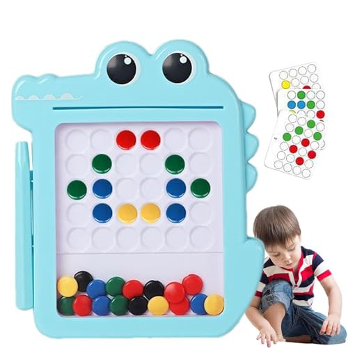 Qhvynpo Magnetic Drawing Board, Cute Crocodile Magnetic Dot Board, Children's Magnetic Pen Drawing Board Puzzle, Learning Education Toys for Preschoolers Kids, Magnetic Puzzle Board for Kids von Qhvynpo