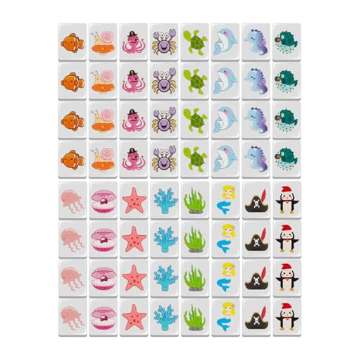 Qhvynpo Mahjong Game Set, 65pcs Mahjong Tiles, Flag Pattern Tiles, Family Party Games, Seaside Escape Puzzle, Fun Board Games, Mahjong Tiles Set, Spring Picnic Games, Classic Mahjong Set von Qhvynpo