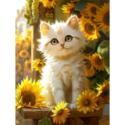 Puzzle 200 Teile Tier Katze Sonnenblume, Puzzle Erwachsene 35 x 25 cm, Herausforderndes Rätsel, Puzzlespiele für Die Ganze Familie, Klassische Puzzles für Erwachsene 200 Teile Puzzle 200 Teile Tier Katze Sonnenblume, Puzzle Erwachsene 35 x 25 cm, Herausforderndes Rätsel, Puzzlespiele für Die Ganze Familie, Klassische Puzzles für Erwachsene 200 Teile von QiHon