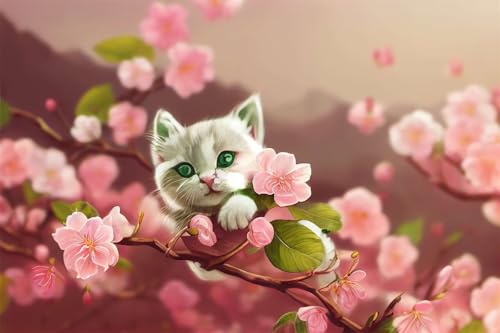 Puzzle 300 Teile Rosa Blumenkatze, Puzzle Erwachsene 38 x 26 cm, Herausforderndes Rätsel, Puzzlespiele für Die Ganze Familie, Klassische Puzzles für Erwachsene 300 Teile Puzzle 300 Teile Rosa Blumenkatze, Puzzle Erwachsene 38 x 26 cm, Herausforderndes Rätsel, Puzzlespiele für Die Ganze Familie, Klassische Puzzles für Erwachsene 300 Teile von QiHon