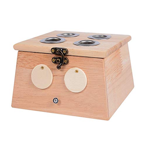 Moxa Box, Holz Moxibustion Akupunktur Entspannung Roller Stickhalter Hals Arm Körper Akupunkt-Massage Moxibuting Therapiegerät Vier Löcher Körperpflege (Color : Natural) von QiQizhang