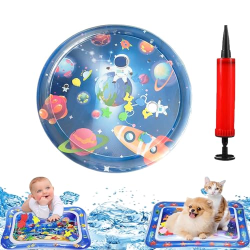 Qiamia Water Sensor Play Mat, Water Mat for Babies, Funny Tummy Time Water Mat, Cat Sensory Water Playmat, Water Play Mat for Cats, Happy Summer Water Play Mat (R-4) von Qiamia