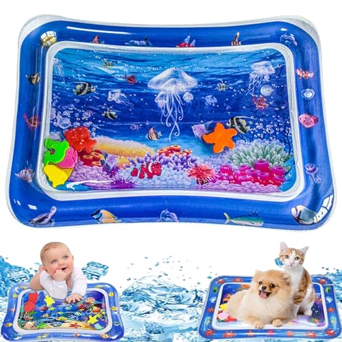 Qiamia Water Sensor Play Mat, Water Mat for Babies, Funny Tummy Time Water Mat, Cat Sensory Water Playmat, Water Play Mat for Cats, Happy Summer Water Play Mat (S-10) von Qiamia