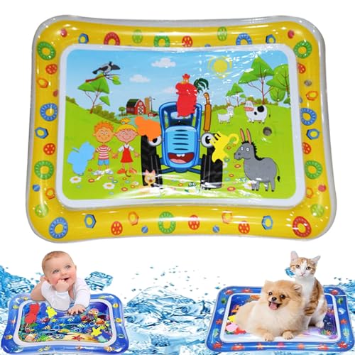 Qiamia Water Sensor Play Mat, Water Mat for Babies, Funny Tummy Time Water Mat, Cat Sensory Water Playmat, Water Play Mat for Cats, Happy Summer Water Play Mat (S-11) von Qiamia