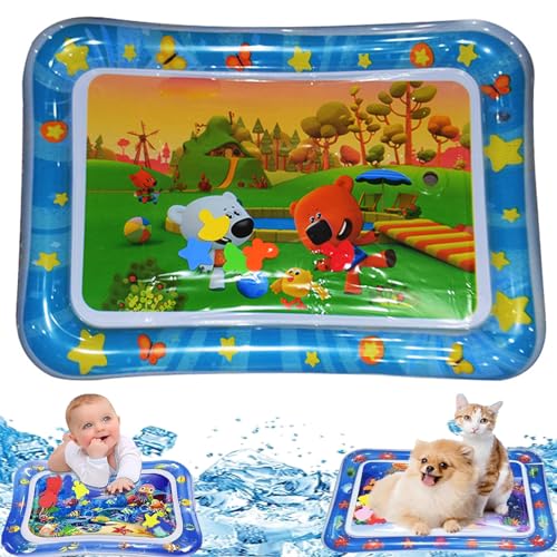 Qiamia Water Sensor Play Mat, Water Mat for Babies, Funny Tummy Time Water Mat, Cat Sensory Water Playmat, Water Play Mat for Cats, Happy Summer Water Play Mat (S-12) von Qiamia