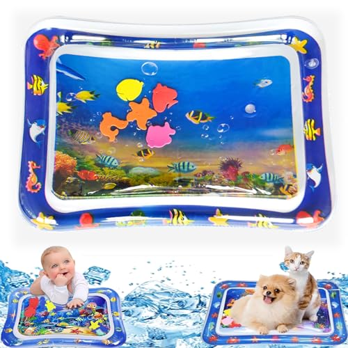 Qiamia Water Sensor Play Mat, Water Mat for Babies, Funny Tummy Time Water Mat, Cat Sensory Water Playmat, Water Play Mat for Cats, Happy Summer Water Play Mat (S-9) von Qiamia