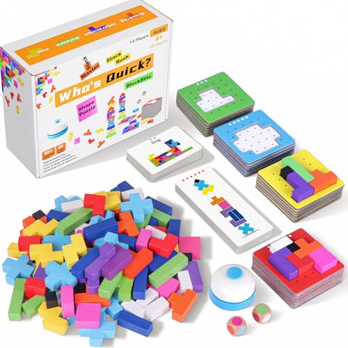 Holzwürfel Puzzle,Sensorik Spielzeug,Bunte Zauberwürfel Baustein Spielzeug Pädagogisches Montessori Spielzeug für Kinder ab 3 Jahren,Interaktion Spielzeug Holz Matching Game für Kinder Thinking von QianShouYan