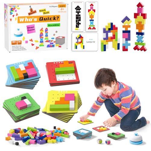 Holzwürfel Puzzle,Sensorik Spielzeug,Bunte Zauberwürfel Baustein Spielzeug Pädagogisches Montessori Spielzeug für Kinder ab 3 Jahren,Interaktion Spielzeug Holz Matching Game für Kinder Thinking von QianShouYan