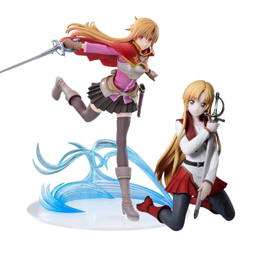 2Pcs Anime Yuuki Asuna Figur Statue PVC Actionfigur, Titania Collectibles Figure Modell Ornamente Desktop Dekorationen von Qiancc