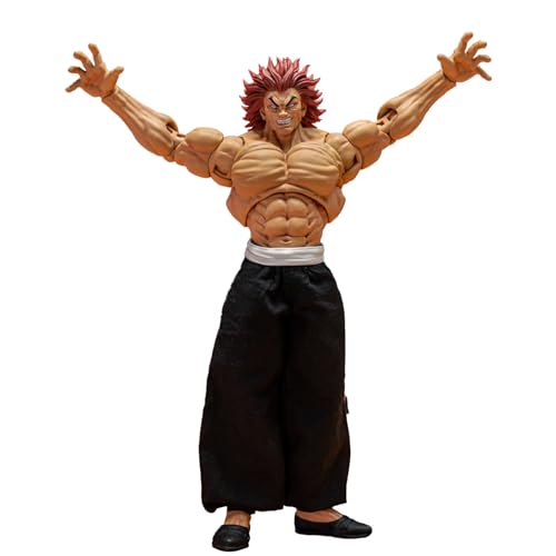 Anime BAKI Action Figur Hanma Yujiro Figure Modell Bewegliche Gelenke, Austauschbares Zubehör, Echte Stoffkostüm,18cm Handmade Statue Sammlerstücke Heimdekoration von Qiancc