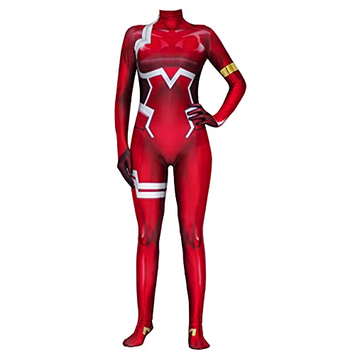 Darling in the Franxx Cosplay Kostüm Zero Two Cosplay Bodysuit Anime Onesie Damen Kampfuniform Red Jumpsuit für Halloween Party von Qiancc