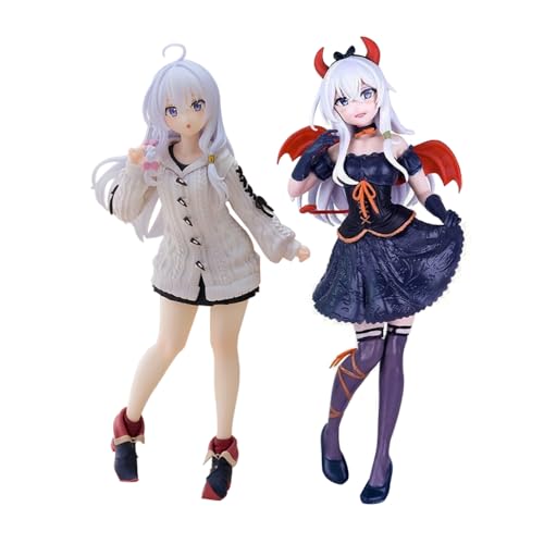 Qiancc 2 Stücke Wandering Witch: The Journey of Elaina Figur Anime Charakter Elaina Actionfiguren Collectable PVC Statue Modell Desktop Dekoration Geburtstagsgeschenk für Anime Fans von Qiancc