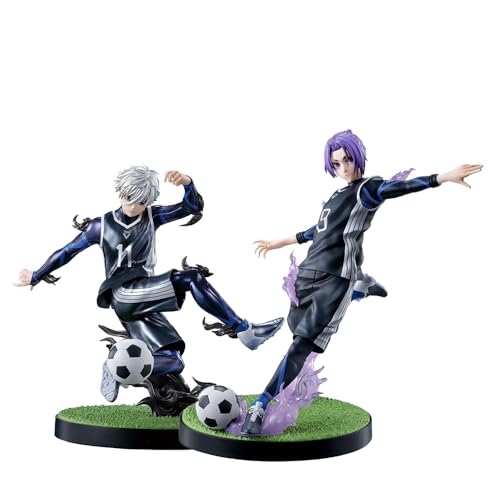 Qiancc 2PCS Blue Lock Figuren Seishiro Nagi und REO Mikage Figur Skulptur Anime Stehend Actionfigur 14cm PVC Statue Modell Sammlerstück Geburtstagsgeschenke für Fans von Qiancc