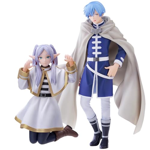 Qiancc 2PCS Frieren: Beyond Journey's End Figur Anime Frieren Figur Statue Cartoon Charakter Stehende Positon Actionfigur Modell Sammlung Ornamente Heim Dekorationen von Qiancc