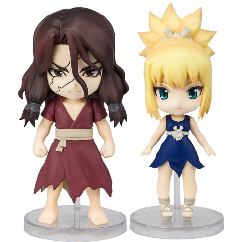 Qiancc 2PCS Kohaku Figur Anime Charakter Shishio Tsukasa Actionfigur 10cm PVC Statue Modell Collections Desktop Dekoration von Qiancc