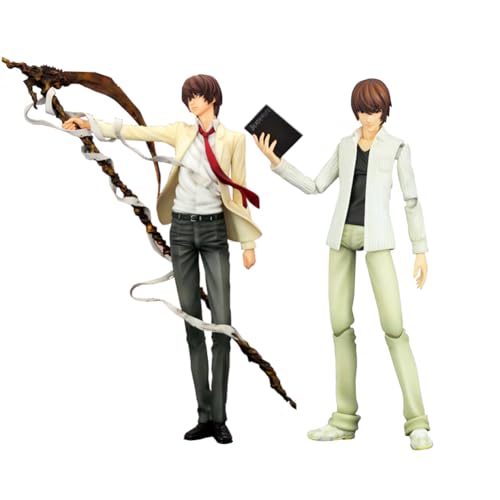 Qiancc 2PCS Light Yagami Figur Statue Stehend Anime Charakter Modell PVC Skulptur Collections Desktop Dekoration von Qiancc