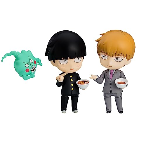 Qiancc 2PCS Mob Psycho 100 Figure Anime Reigen Arataka und Kageyama Shigeo Figur Q-Version Actionfiguren Austauschbares Teil Modell Statue Sammelgeschenke Ornamente 10cm von Qiancc