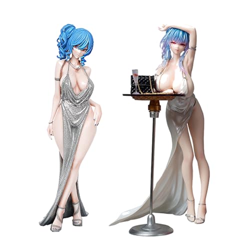 Qiancc 2Pcs Azur Lane Figur USS St. Louis Figuren Anime Girl Statue PVC Actionfigur 26cm Desktop Modell Ornamente Collectibles Geschenke für Anime Fans von Qiancc