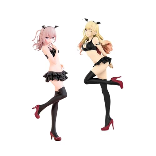 Qiancc 2Pcs My Dress-Up Darling Figuren Kitagawa Marin Figur Statue Inui Sajuna Anime Devil Badeanzug Mädchen Modell Sammlerstücke Dekoration von Qiancc