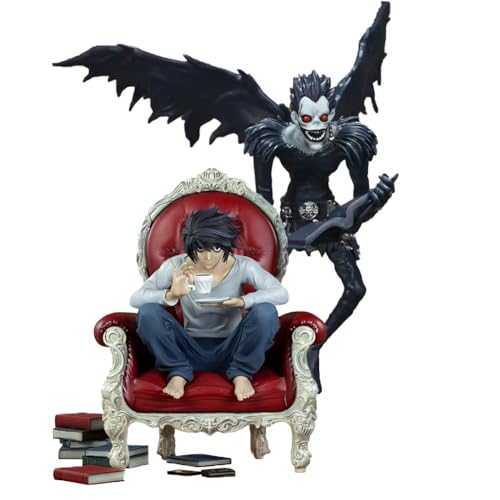 Qiancc 2Stücke Ryuk und L Figur Statue Anime Charakter Modell Sammlerstück Skulptur Desktop Ornament Peripheriegeschenke für Fans von Qiancc