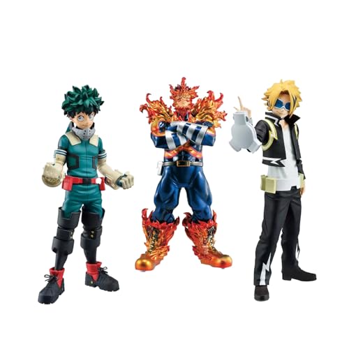 Qiancc 3PCS MHA Figuren Anime Endeavour Statue Kaminari Denki Figur PVC Modell Hero Midoriya Izuku Stehend Actionfiguren Collectibles Desktop Dekoration von Qiancc