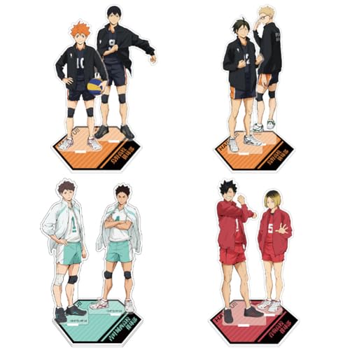 Qiancc 4pcs Haikyuu Acryl Figur Hinata Shoyo Anime Acrylic Stand Double Combo Doppelseitig Bedrucktes Acryl Ornament Sammlerstücke Geschenke，18cm von Qiancc