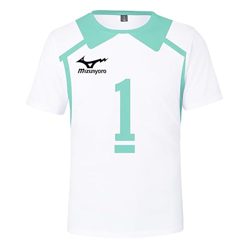 Qiancc Anime Haikyuu Jersey Oikawa Tooru/Iwaizumi Hajime Cosplay Kostüm Aoba Johsai High School Uniform Volleyball Trikot Sport T-shirt für Herren Damen von Qiancc