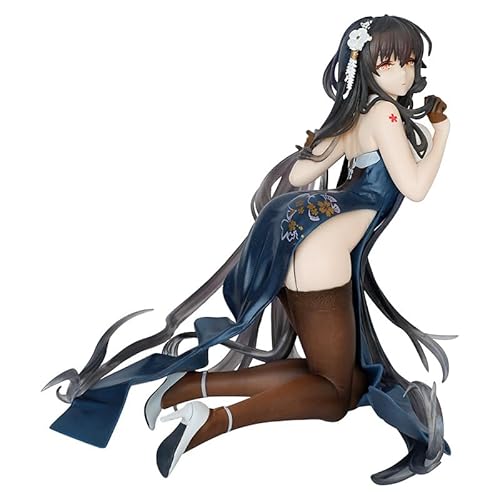 Qiancc Azur Lane Figure IJN Azuma Figur Kniend Anime Mädchen Figuren im Cheongsam 16cm PVC Statue Modell Sammlung Heimekoration Ornamente von Qiancc