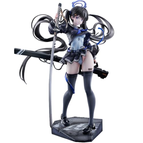 Qiancc Colors: Blue Figur Illustration Anime Mädchen Figuren Combat Model Statue mit Austauschbaren Waffenteilen Desktop Dekorationen Kollektion 23cm von Qiancc