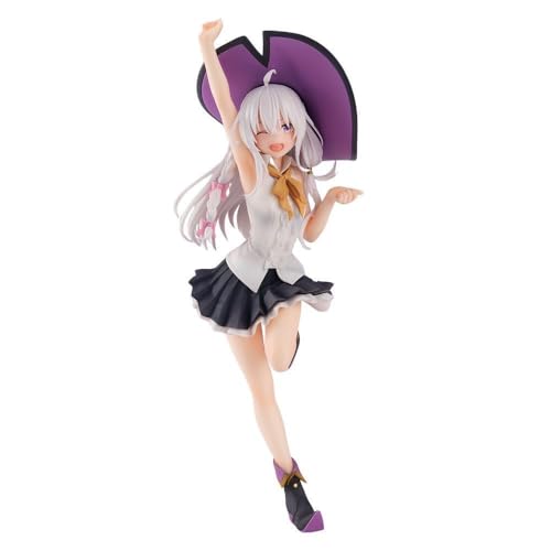 Qiancc Elaina Figur Anime Wandering Witch: The Journey of Elaina Figur Statue 16cm Hut Elaina Modell Dekorationen Sammlergeschenke für Anime Fans von Qiancc