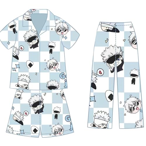 Qiancc Geto Suguru/Itadori Yuji/Inumaki Toge Cosplay Outfits Anime Schlafanzug Kurz + Hose + T-Shirt Setzt Cotton Pajama Jungen Mädchen Casual Loungewear von Qiancc