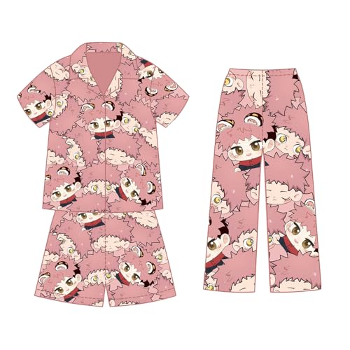 Qiancc Geto Suguru/Itadori Yuji/Inumaki Toge Cosplay Outfits Anime Schlafanzug Kurz + Hose + T-Shirt Setzt Cotton Pajama Jungen Mädchen Casual Loungewear von Qiancc