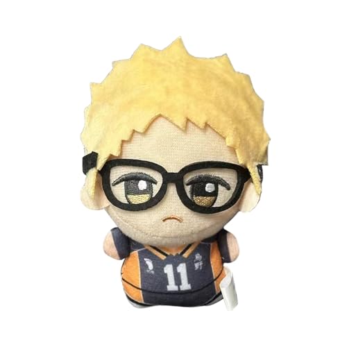 Qiancc Haikyuu Plushies Anhänger Anime 10cm Tsukishima Kei Figur Gefüllte Kissen, Niedliche Tasche Anhänger Dekoration, Geschenke für Anime Fans von Qiancc