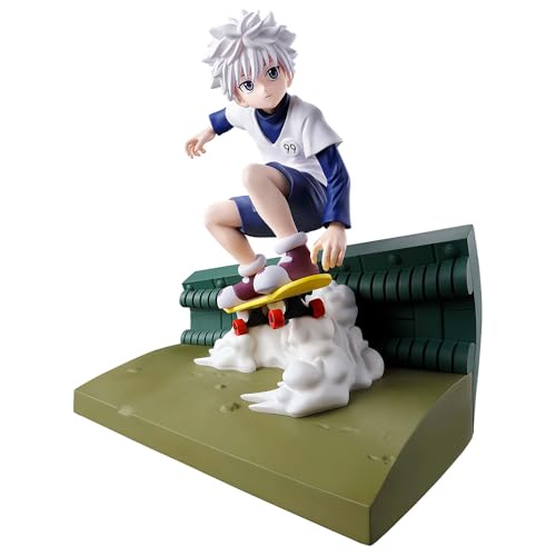 Qiancc Killua Zaoldyeck Figur Modell 14cm Skateboard-Styling PVC Statue Collectibles Desktop Dekoration Geschenke für Anime Fans von Qiancc