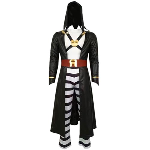 Qiancc Leone Abbacchio Cosplay Kostüm Anime Charakter Risotto Nero Cosplay Uniform Outfit Ledermantel Trenchcoat Full Set Herren Halloween Anzug von Qiancc