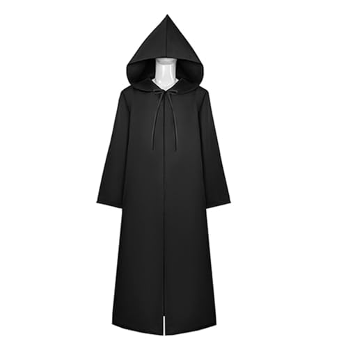 Qiancc Mittelalterliche Ritter Kleidung, Templer Kostüm Herren Wikinger Tunika, Renaissance Krieger Cosplay, Hooded Robe Cloak für Halloween Karneval Parties von Qiancc