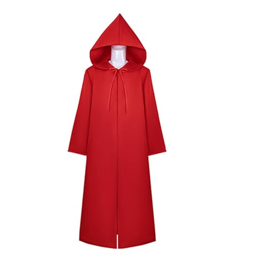 Qiancc Mittelalterliche Ritter Kleidung, Templer Kostüm Herren Wikinger Tunika, Renaissance Krieger Cosplay, Hooded Robe Cloak für Halloween Karneval Parties von Qiancc