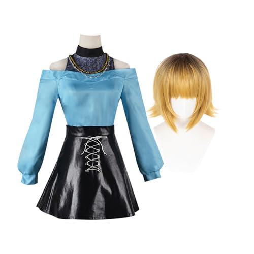 Qiancc Oshi no Ko Memcho Cosplay Kostüm Akane Kurokawa Cosplay Schuluniform mit Perücke Anime JK Uniform Satz Halloween Outfits für Mädchen Damen von Qiancc